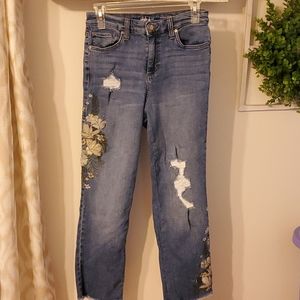 Style & Co. Straight Crop distressed Jeans